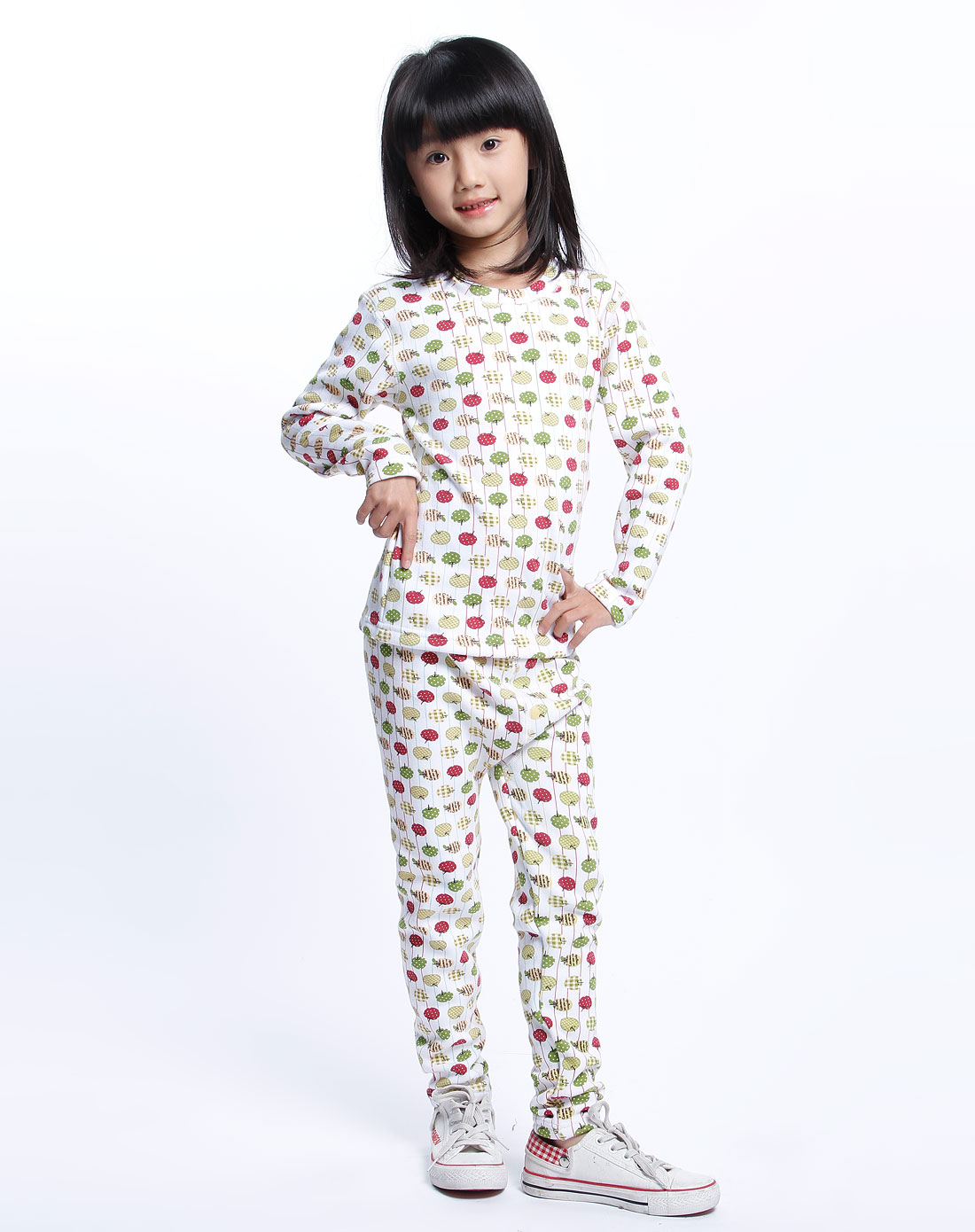 女童保暖内衣套装 大童装纯棉字母内衣 _经验分享网