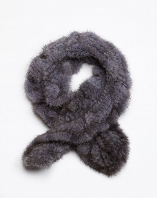 巴迪奥BRADIO-女装专场灰紫色毛绒围巾价格