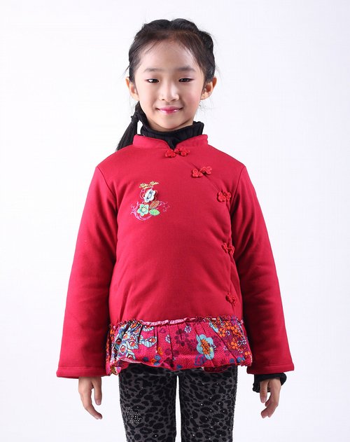 汤姆故事TOMTOM<em>女童红色</em>对襟领<em>上衣</em> 价格,汤