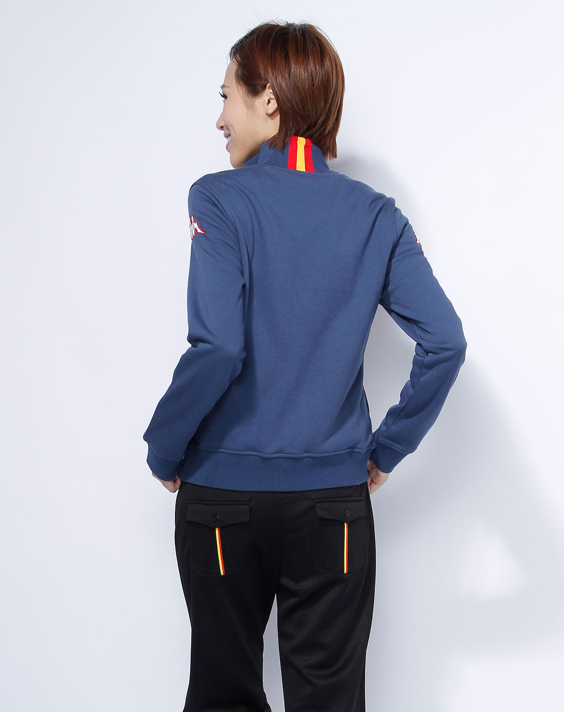 卡帕Kappa女装<em>深蓝色</em>长袖休闲<em>针织开衫</em>KLW