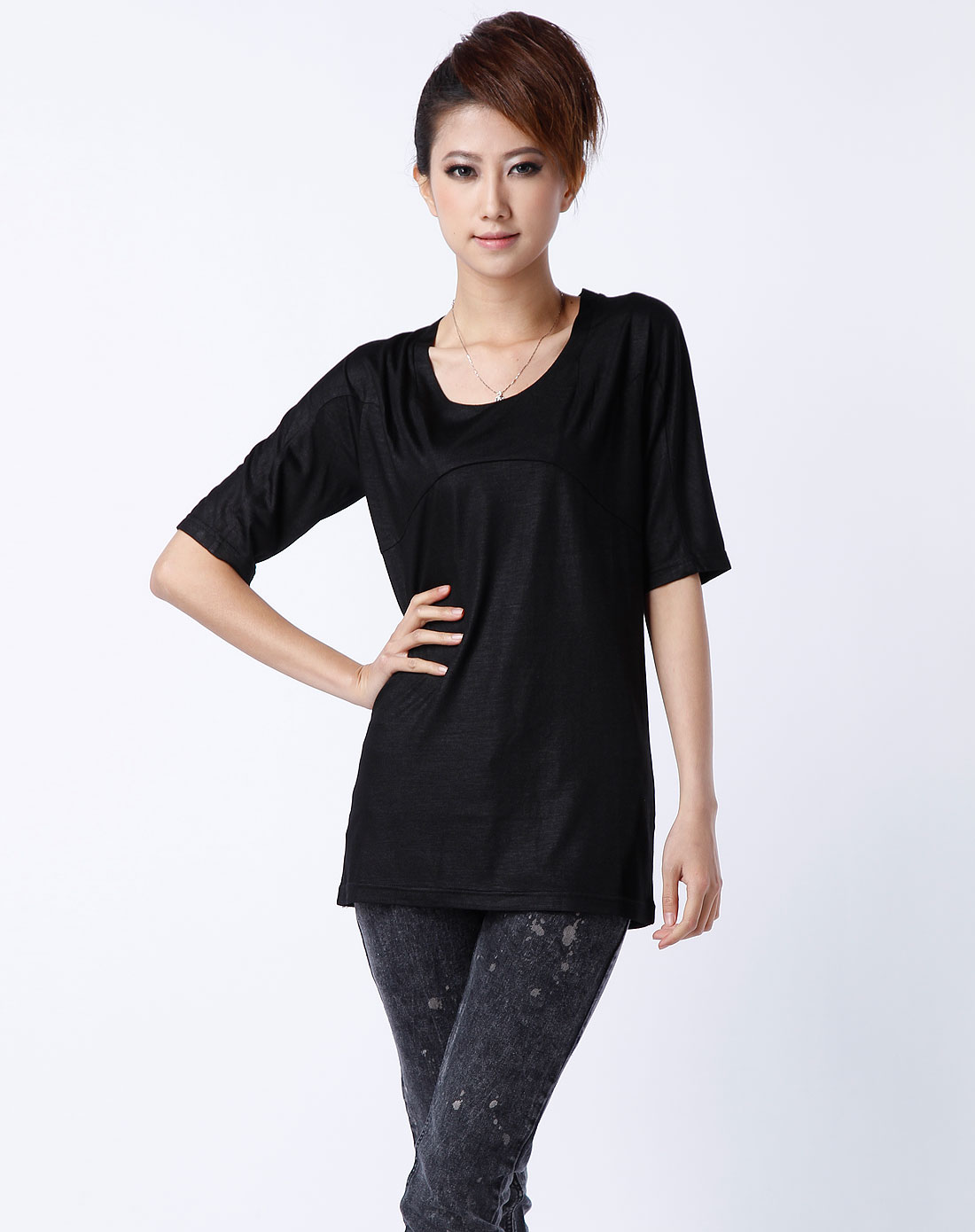 女装库存专场女款黑色短袖t恤