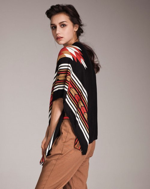 兰沛琪RAMPAGE复古华彩民族<em>提花针织开衫</em>-