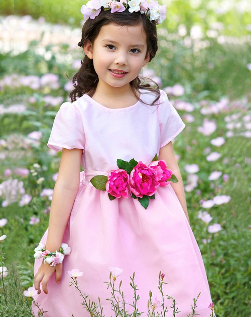 绿盒子GREENBOX<em>女童粉色</em>华美礼服<em>连衣裙</em>_
