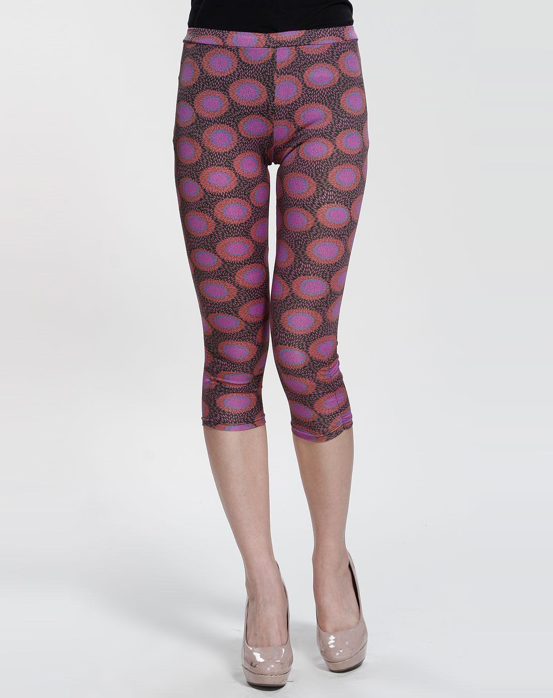 Desigual<em>女款</em>紫/绿色印花时尚<em>打底裤</em>11W5301