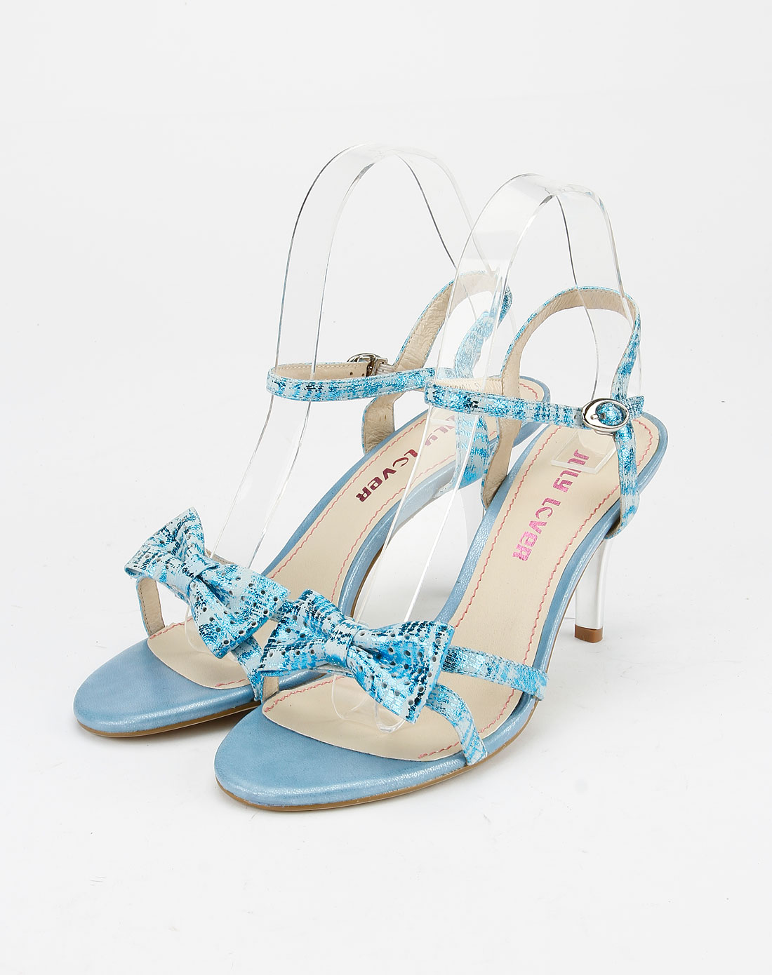 色蝴蝶结时尚高跟凉鞋