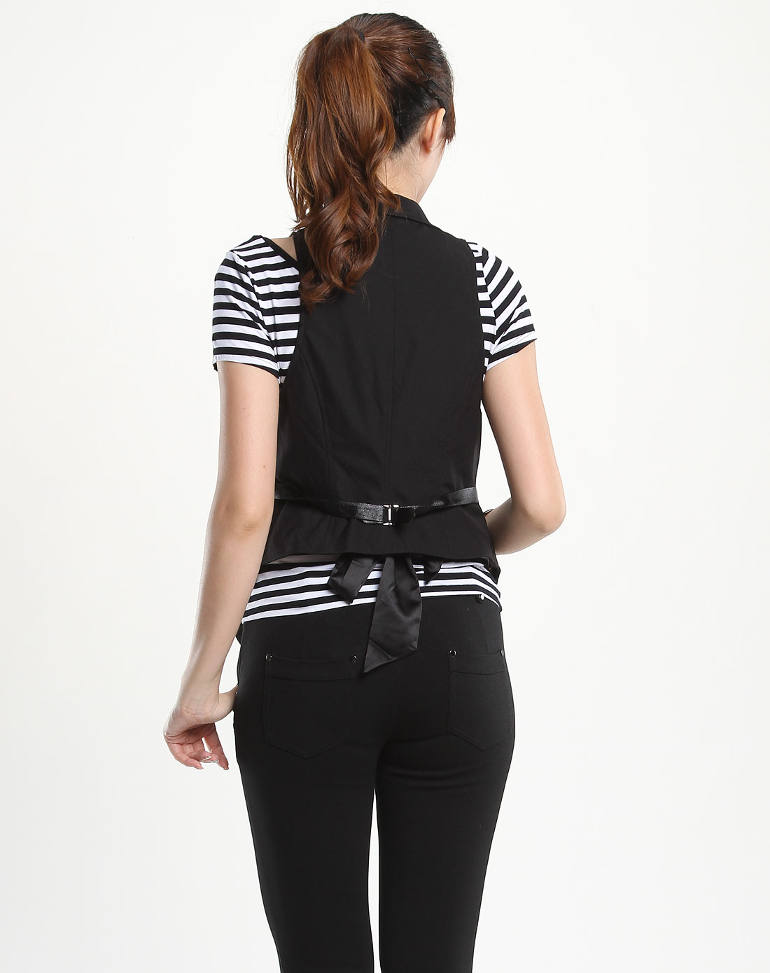 贝茜bessie黑色休闲马甲