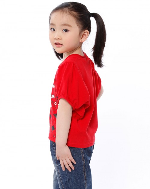 小猪班纳<em>女童红色</em>V领短袖<em>上衣</em>_唯品会名牌时