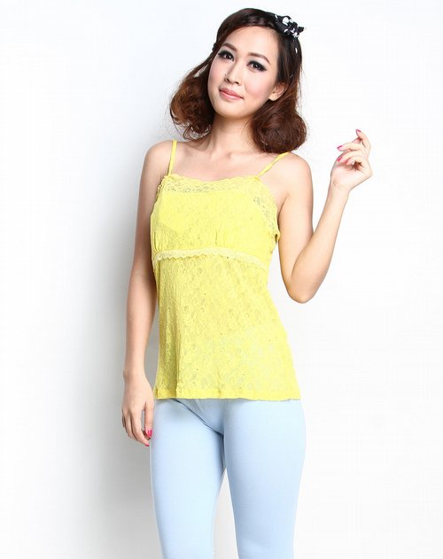 猫人Miiow男女混合内衣专场女款亮<em>黄色性感</em>蕾