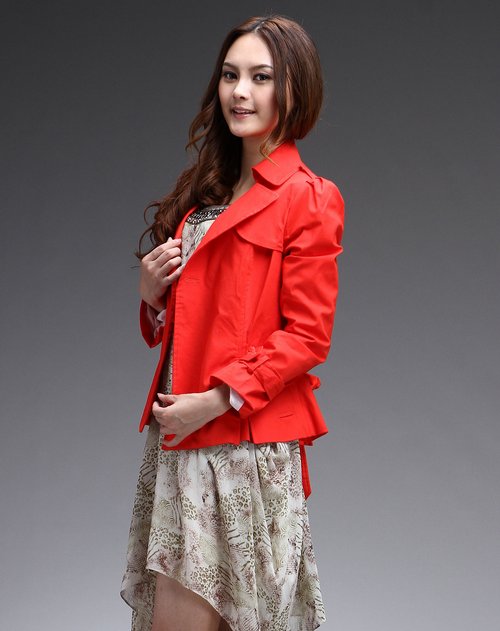 雪儿SIARE'S女装专场大红色时尚气质长袖外套