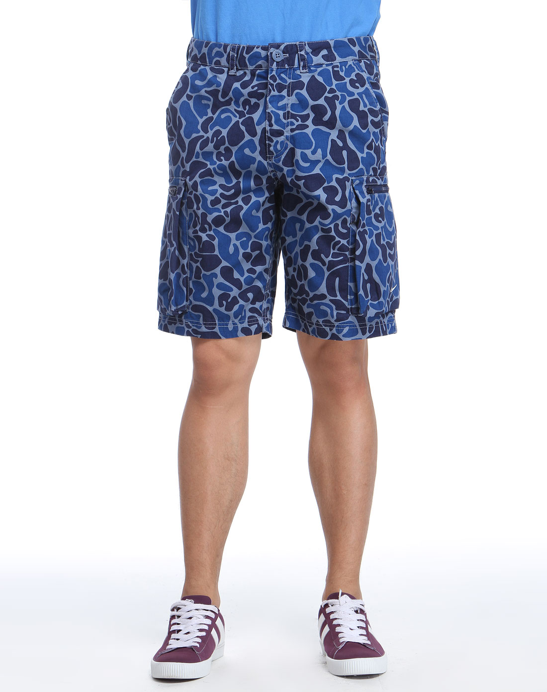 <em>耐克NIKE</em>男款蓝色迷彩<em>短裤</em>436567-411_唯品
