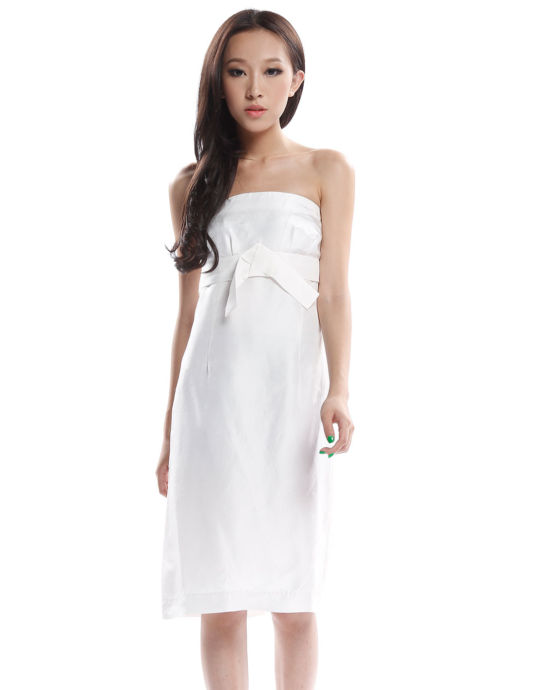 漂白色抹胸连衣裙_titi官网特价1-2