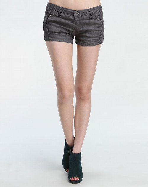 ELLE灰色休闲水洗<em>牛仔短裤</em>_<em>唯品会</em>名牌时尚