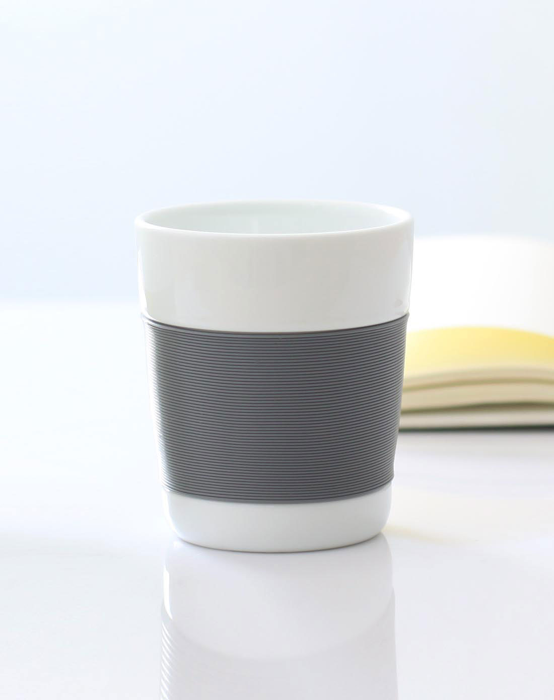 最生活a-life灰色陶瓷硅胶套隔热杯320mlB-260