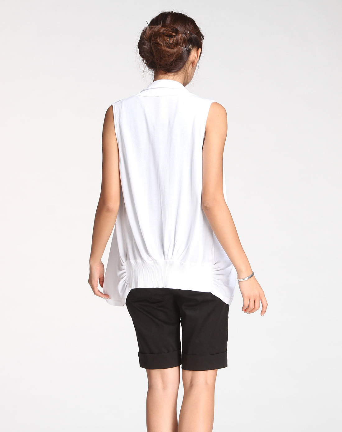 音儿YINER<em>白色无袖针织开衫</em>80206790-白色_