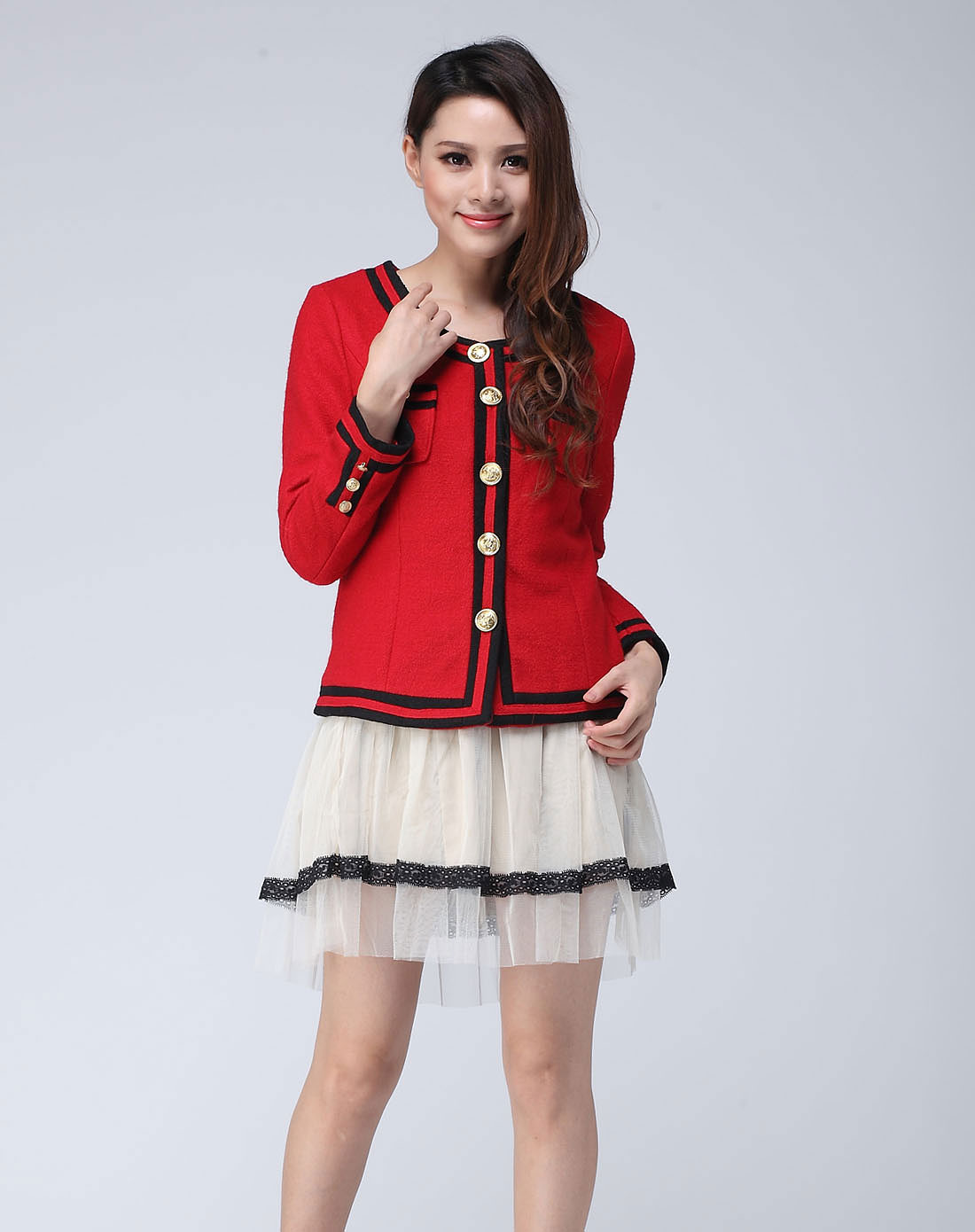 ZIMMUR<em>女款大</em>红色<em>外套</em>Z12QVC078R0_唯品