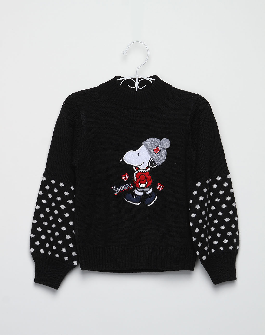 史努比SNOOPY-<em>女童黑色</em>长袖高领<em>毛衣</em>SW17