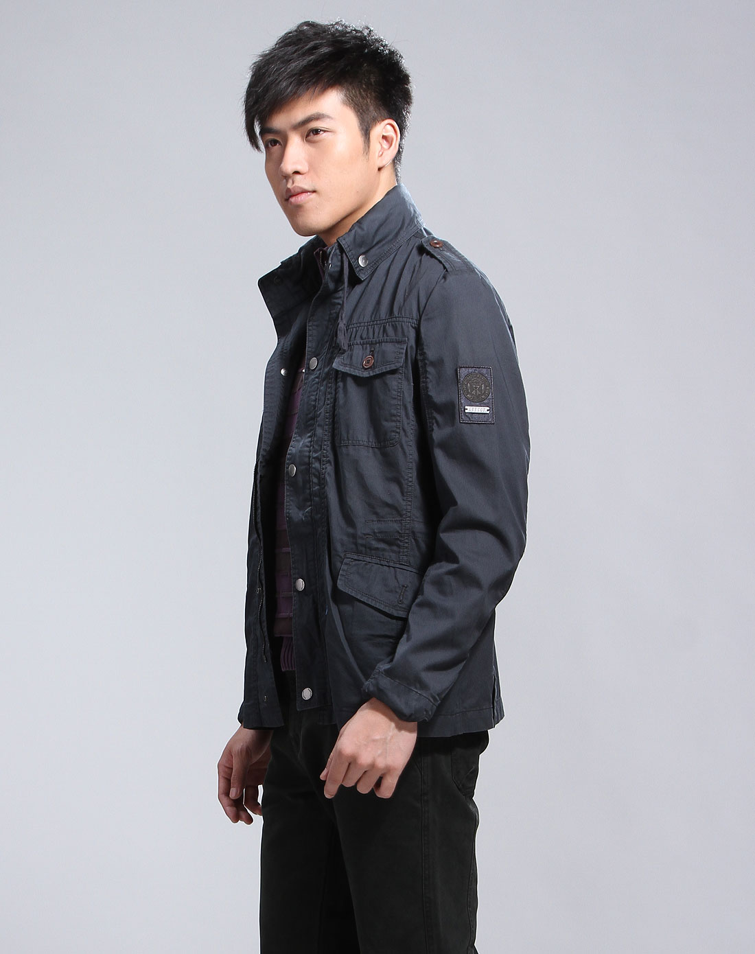 德意志山峰男款<em>铁</em>灰色长袖<em>外套</em>F1109006013