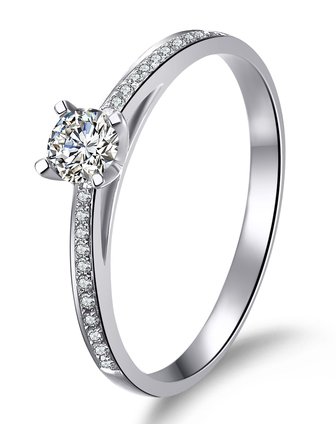 18k金30分钻石戒指ido