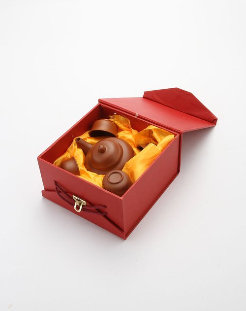 M家居用品专场棕色高档紫砂茶壶礼盒五件套