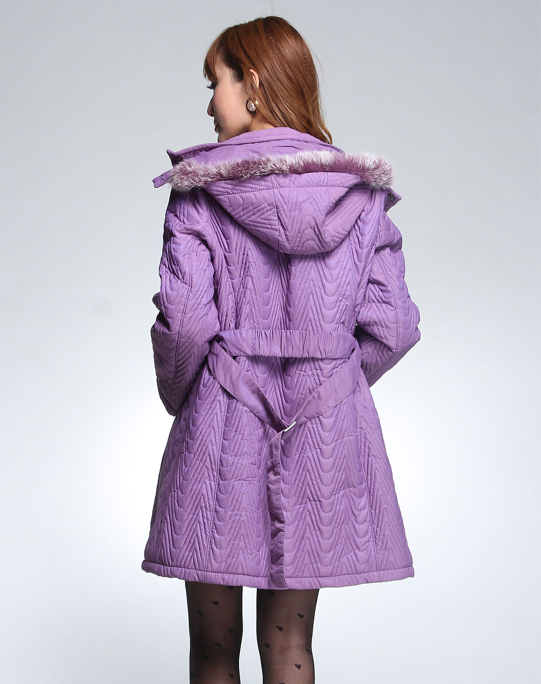 紫色个性休闲长袖长款外套