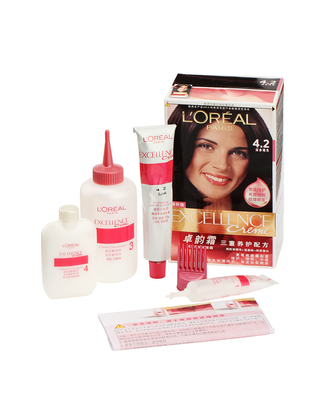 欧莱雅loreal护发专场-卓韵霜赋活养护染发霜 4.2号(深赤褐色)