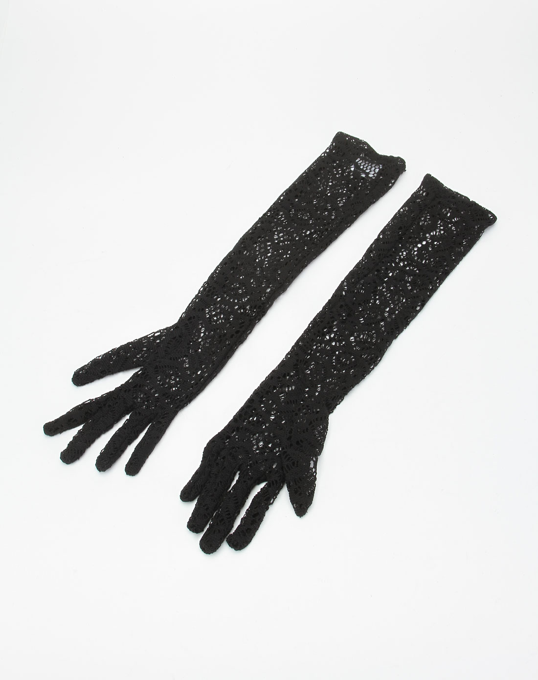 黑色蕾丝时尚长手套