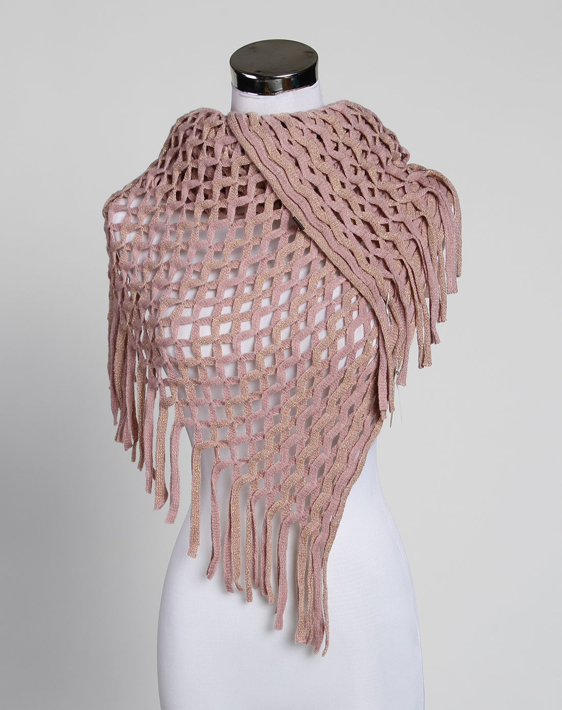 粉紫色个性镂空围巾
