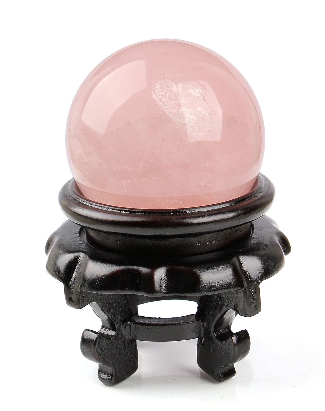 千美物语天然粉晶水晶球大摆件招桃花qm13q153_唯品会