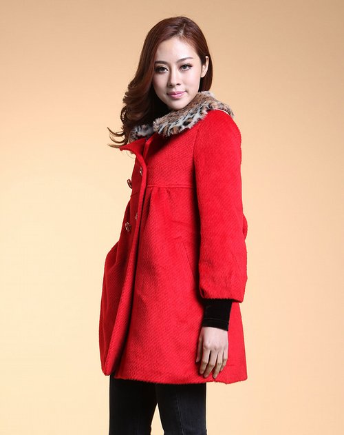 美莎帕MesAppAS红色毛领<em>娃娃装外套</em>_唯品会