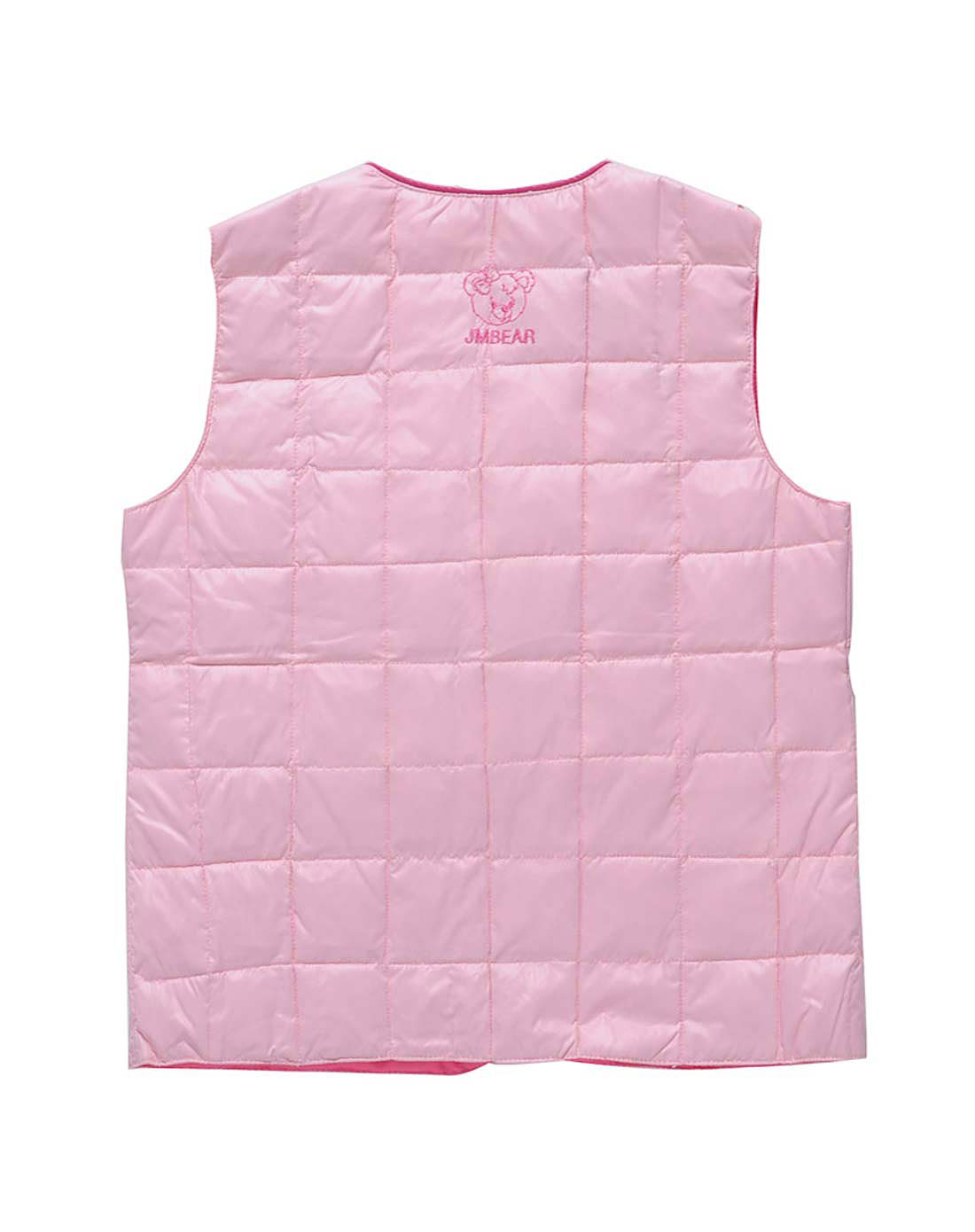 杰米熊Jmbear男女童装女童深粉红方格<em>马甲羽</em>
