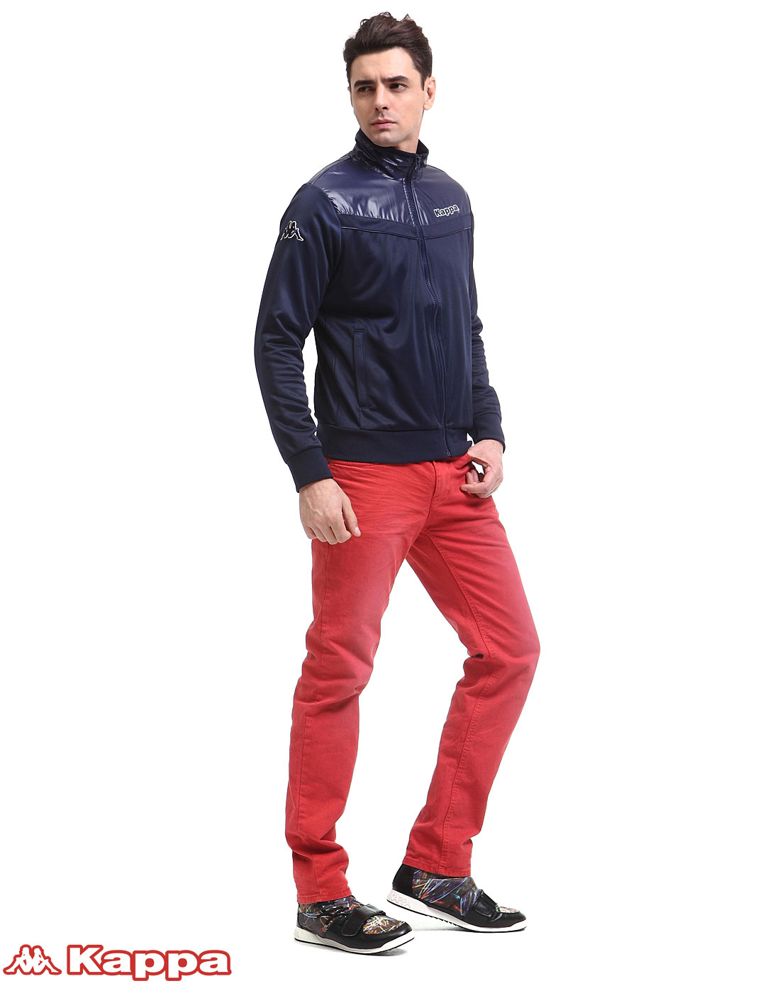 卡帕kappa男款<em>深蓝色针织开衫</em>k2103wk229-8