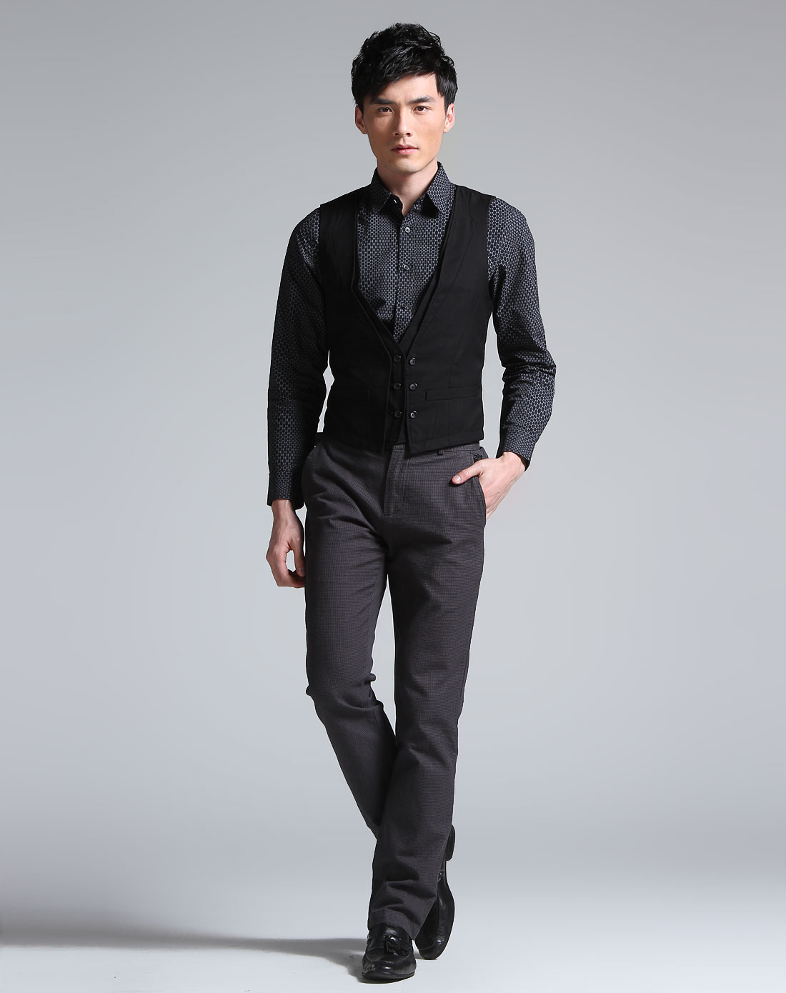 摩高mogao黑色假袋<em>西式马夹</em>41537999黑色