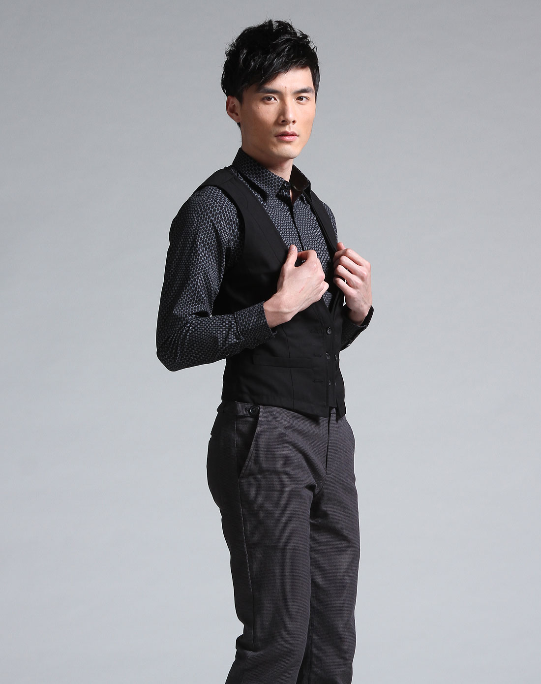 摩高mogao黑色假袋<em>西式马夹</em>41537999黑色