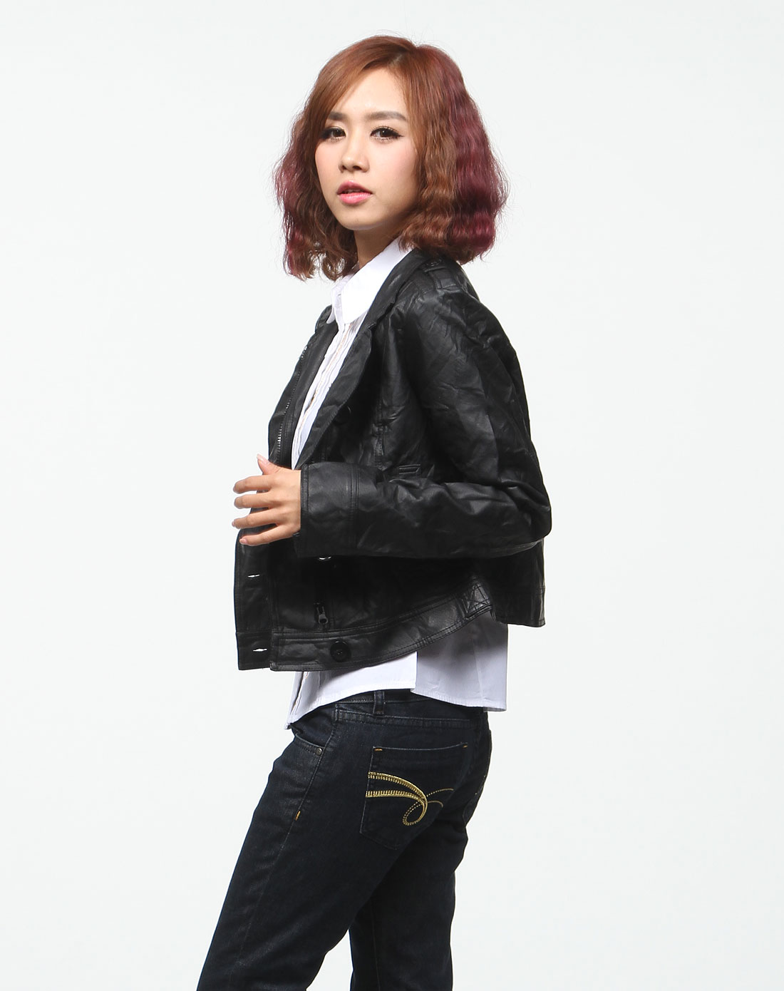 唐狮tonlion情侣装专场<em>女装</em>黑色立领<em>长袖短装外</em>