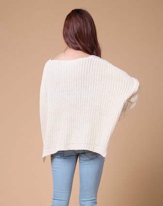 美莎帕MesAppAS米<em>白色</em>时尚<em>宽松毛衣</em>18A-MS