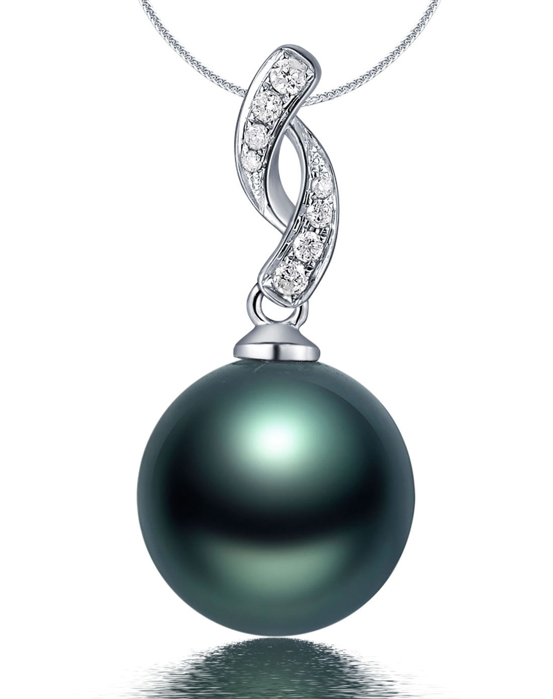 喜钻钻饰18K金黑珍珠吊坠\/时尚吊坠送银链FP305102_唯品会