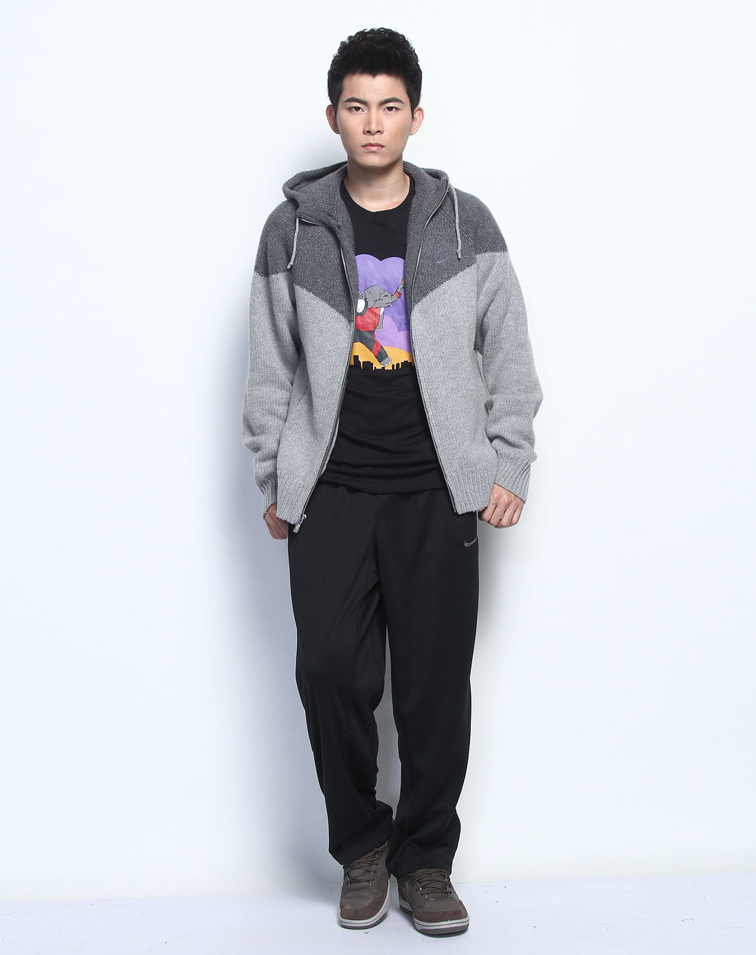 耐克Nike<em>灰色</em>连帽长袖<em>毛衣外套</em>445216-071_<em>唯品会</em>