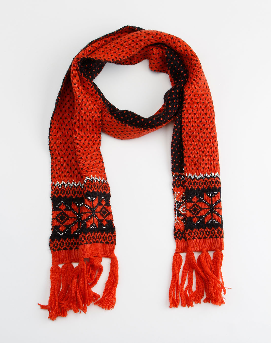 堡狮龙bossini 红/黑色针织围巾