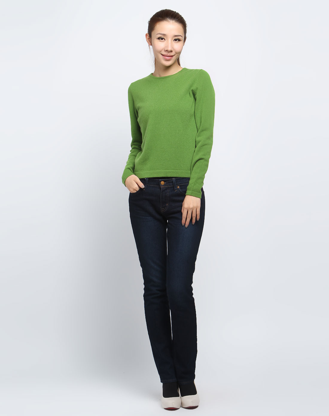 芙兰克尼franck namani女装专场女款松花绿圆领套衫