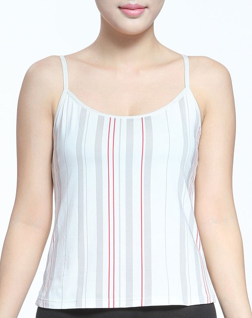 舒雅schiesser内衣专场竖纹典雅浅灰白色吊带背心