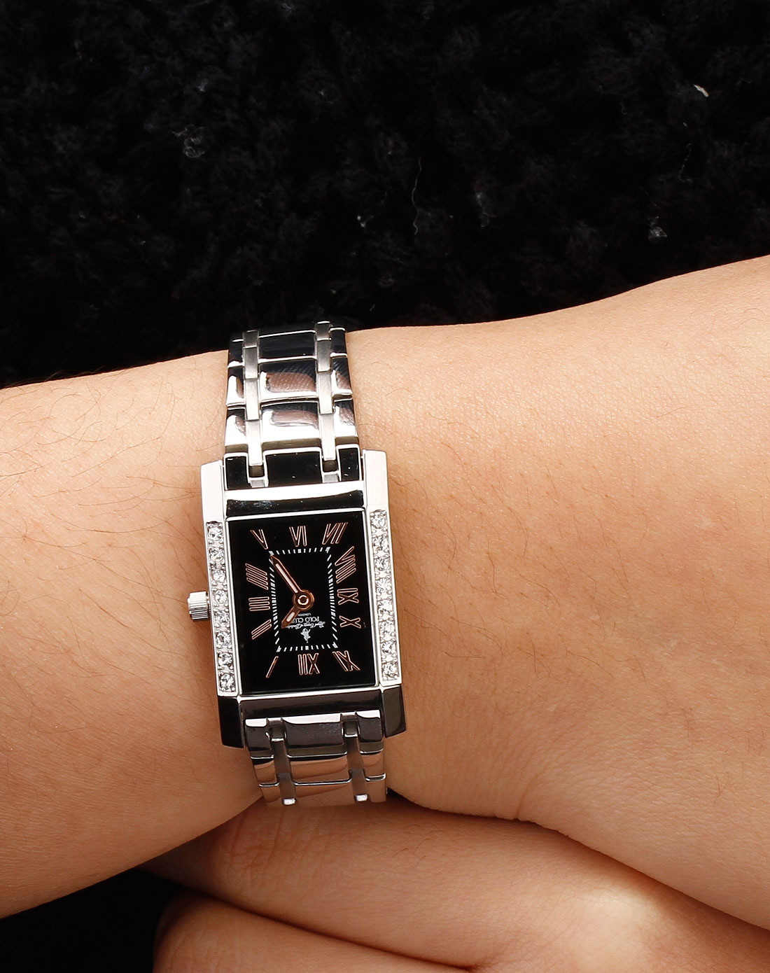 polo club女款黑色时尚手表