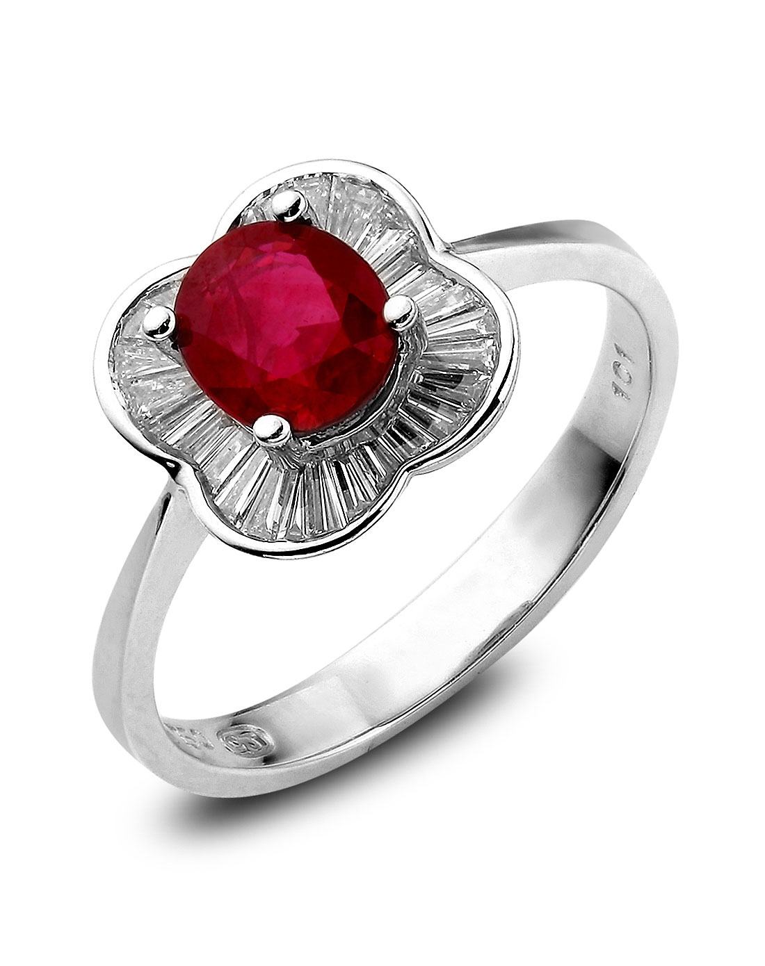 卓思华18k金镶红宝石戒指