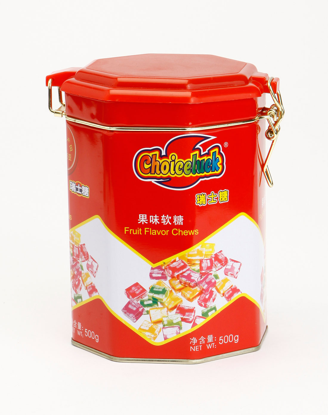 进口零食专场彩乐 果味软糖(八角罐瑞士糖)500g