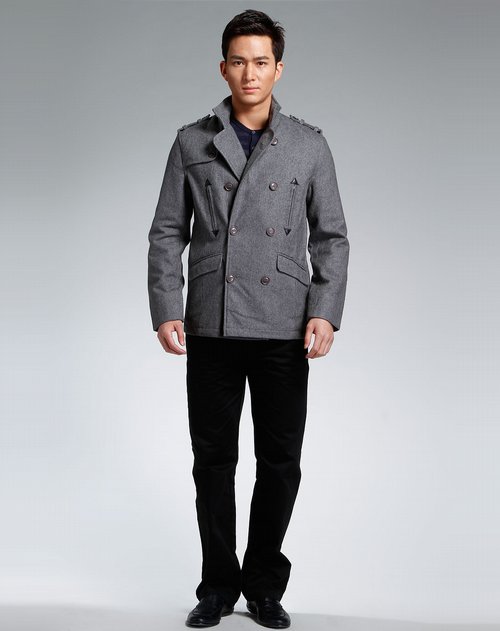 烟灰色休闲长袖大衣_asobio男士专场_唯品会中国最大名牌折扣网