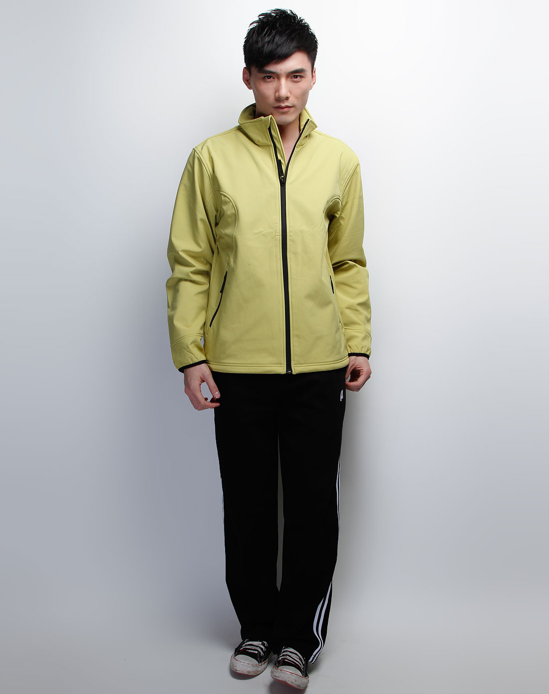 王子prince男装专场浅绿色运动长袖拉链外套