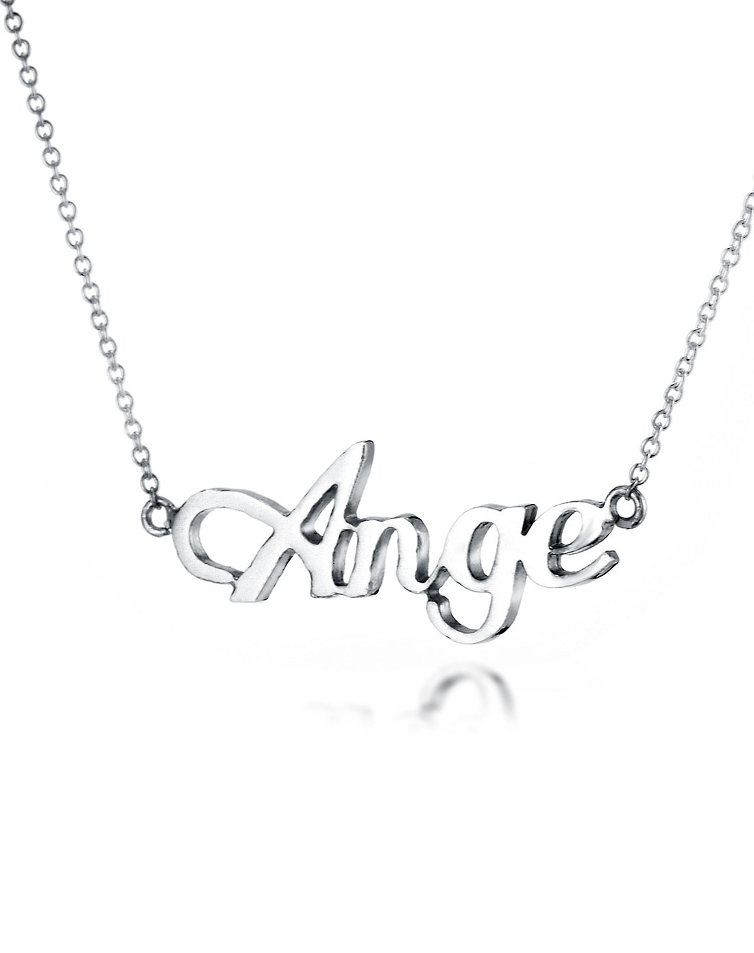 925纯银英文ange字母项链
