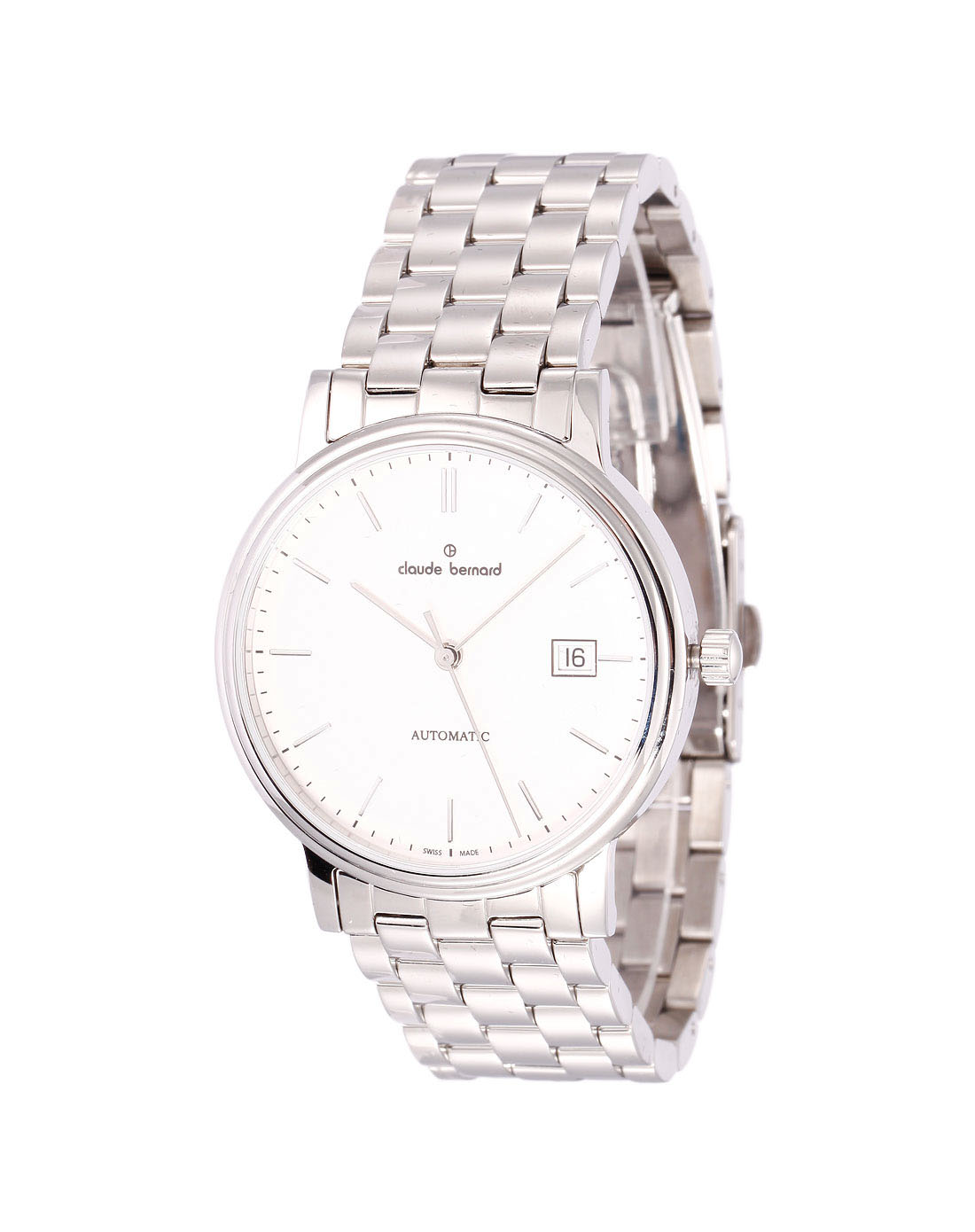 瑞士名表专场歌贝纳 男款银/白色简约机械手表