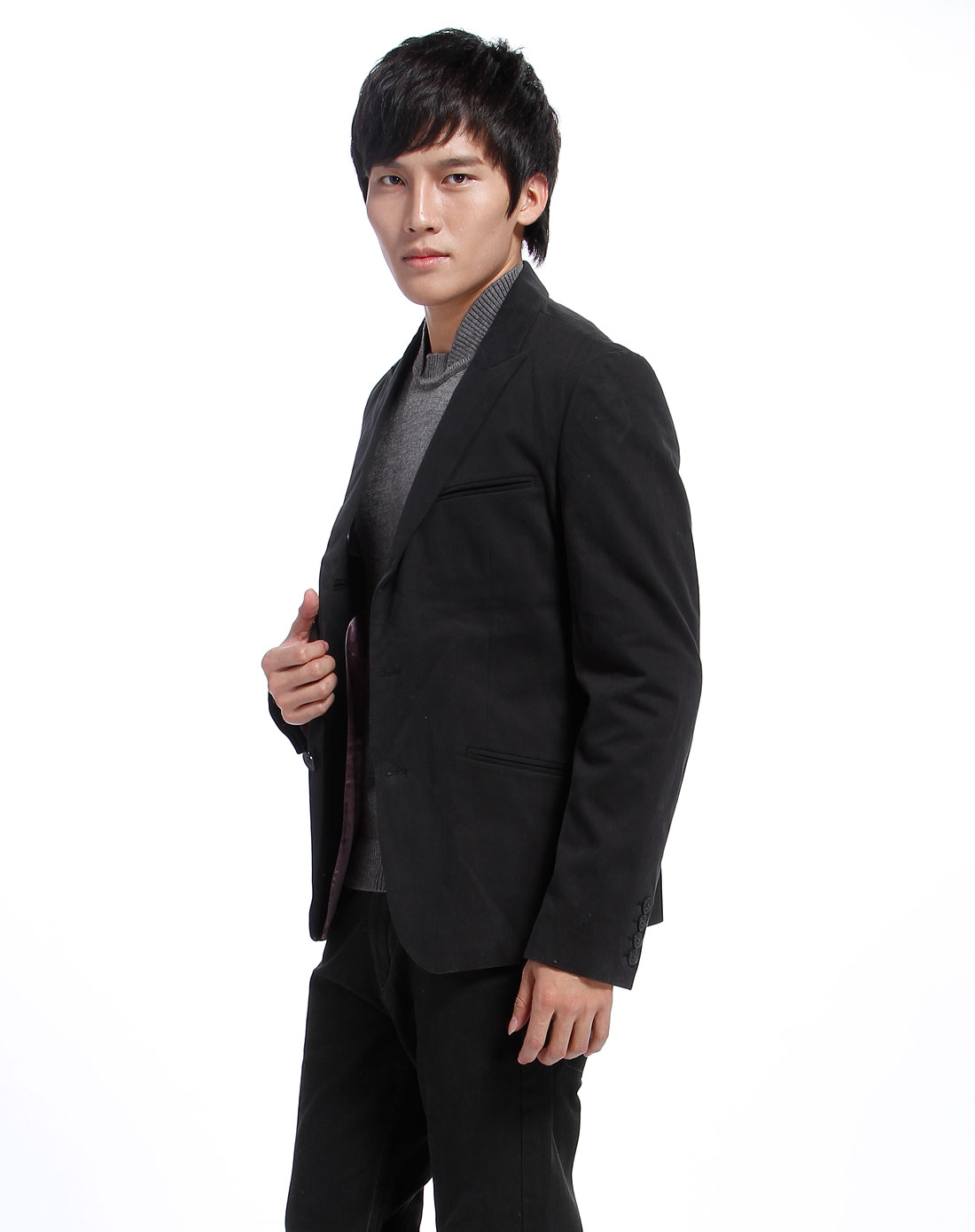 酷kuhle 黑色休闲长袖西服外套