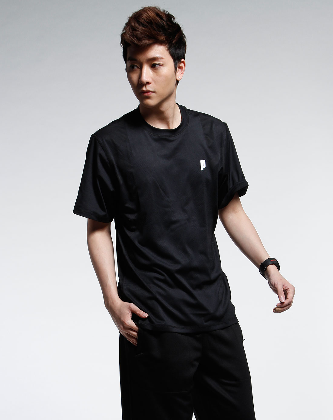 王子prince黑色圆领短袖运动t恤衫_唯品会名牌时尚折扣网