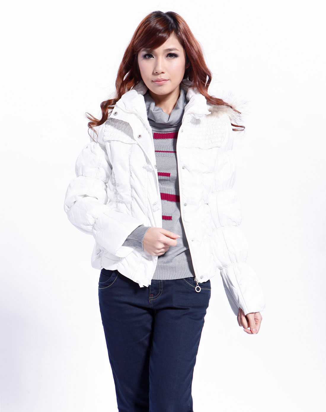 威丝曼白色长袖棉衣